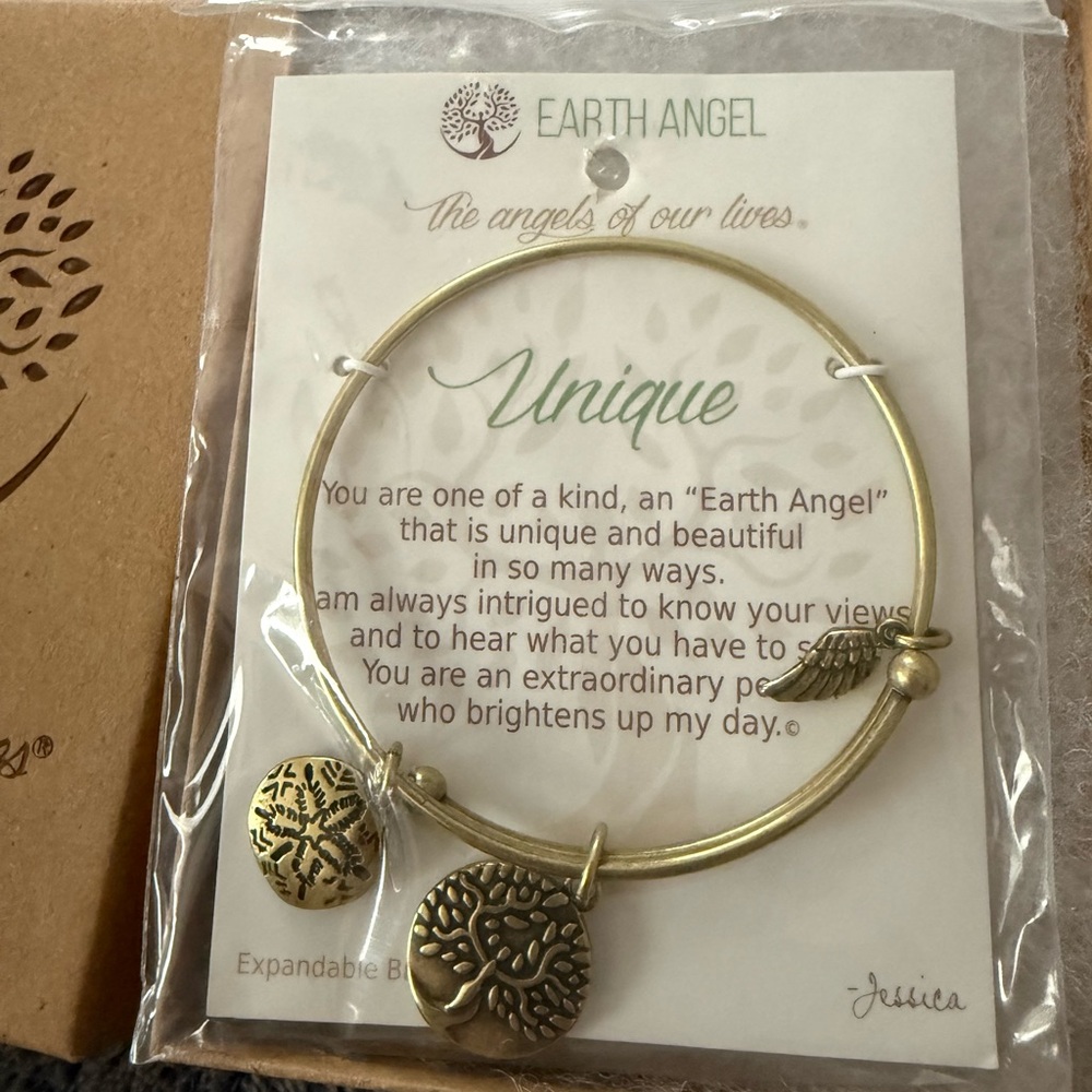 Earth Angel Gold Bangle Bracelet